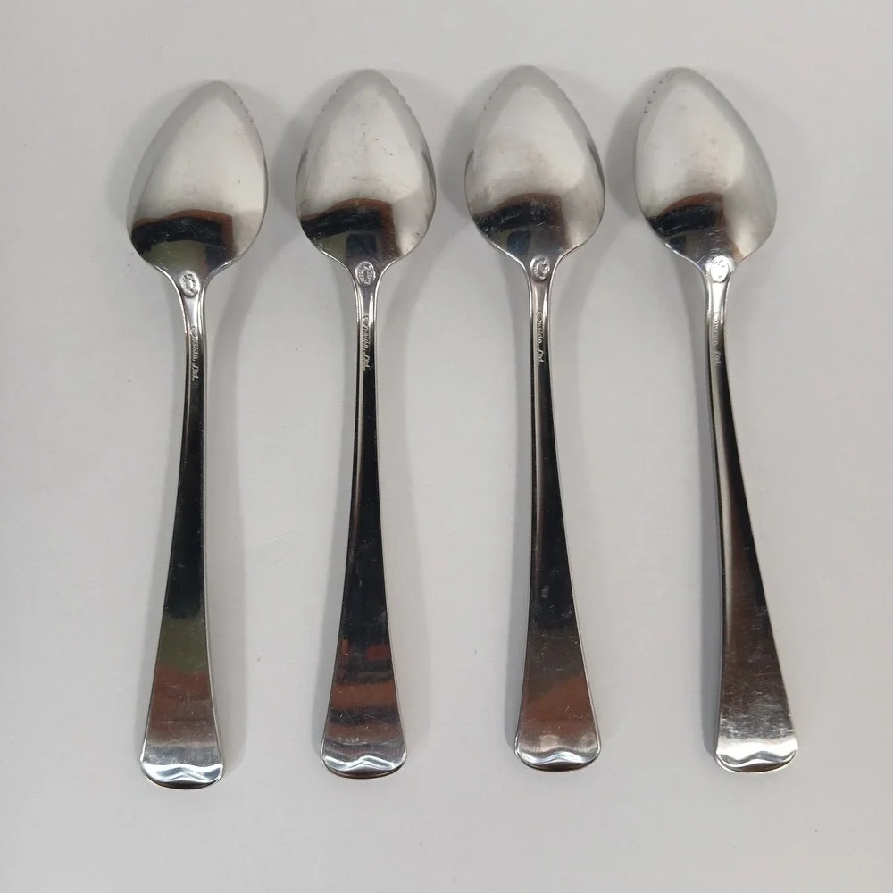 Oneida * AMERICAN ARTISTRY Glossy Stainless Flatware Grapefruit Spoon Lot Of 4